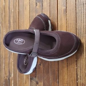 Ryka Open Back Strap Sneakers Brown 8.5